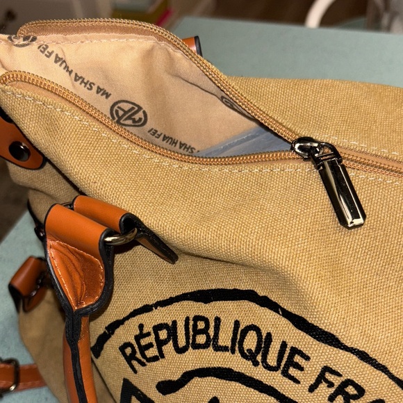 Brown Paris Print Crossbody/Shoulder Bag - Picture 5 of 11